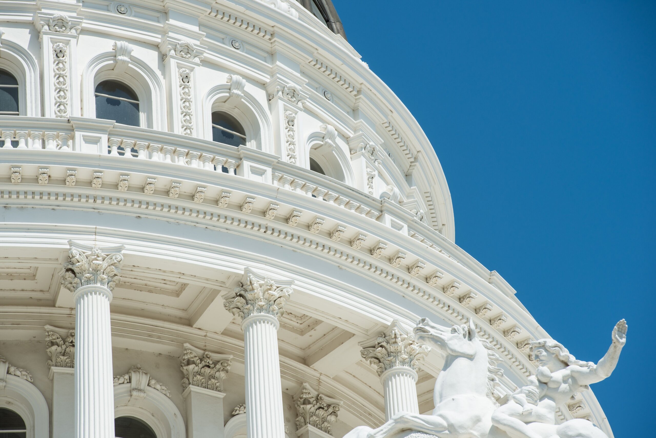 Zoomed in image of the Sacramento Capitol