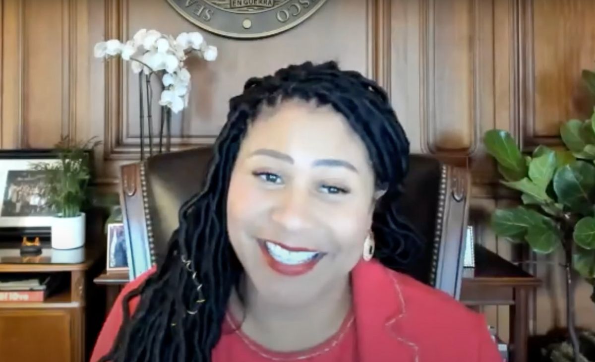 Mayor London Breed of San Francisco speaking at the event